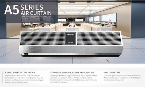 Luchtgordijn van roestvrij staal 2000m3/h 230V voor energiebesparing
